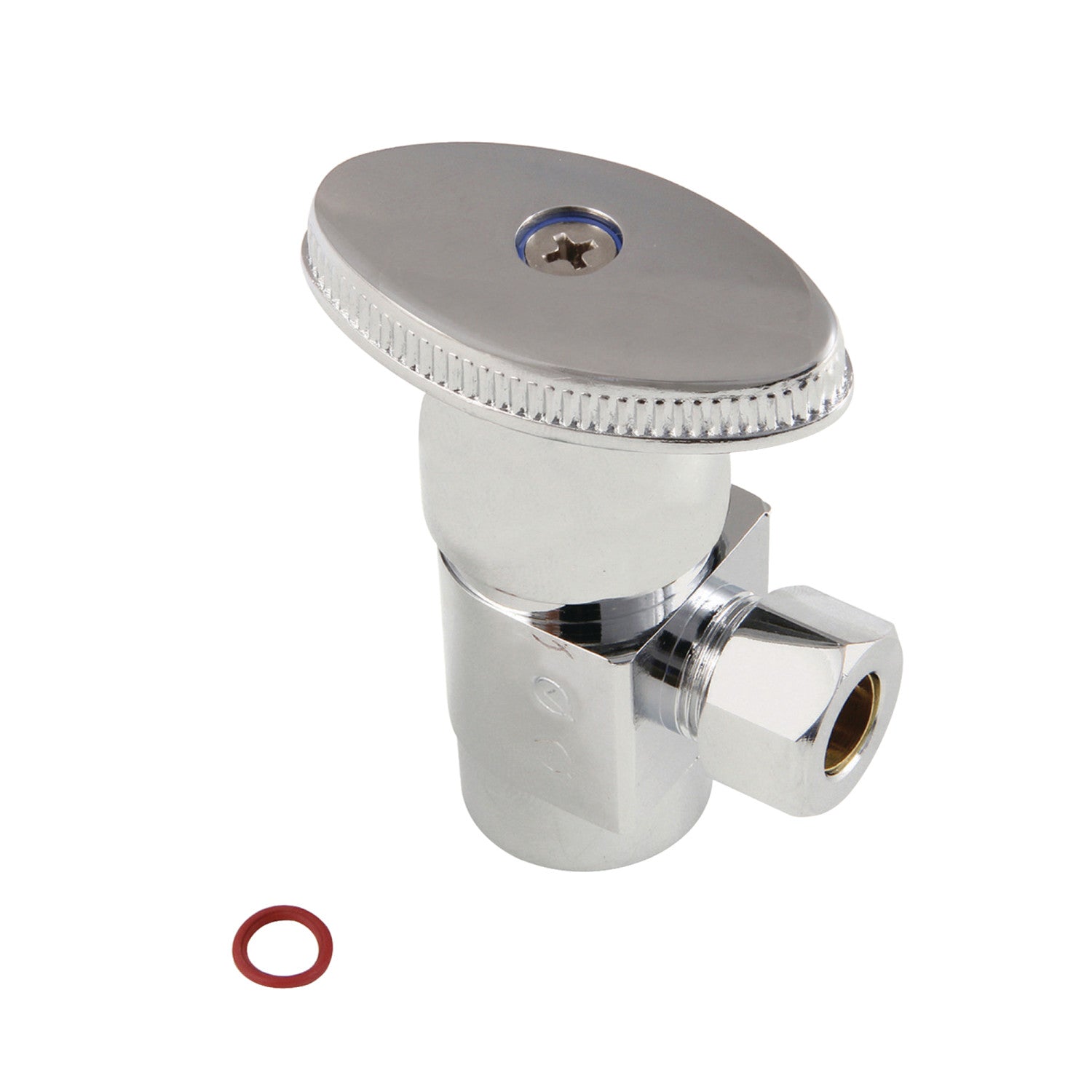 Americana CD43301VA 1/2 Inch FIP x 3/8 Inch O.D. Anti-Seize Deluxe Quarter-Turn Ceramic Disc Angle Stop Valve, Polished Chrome - Perfect for Kitchen & Bathroom Faucet Repairs