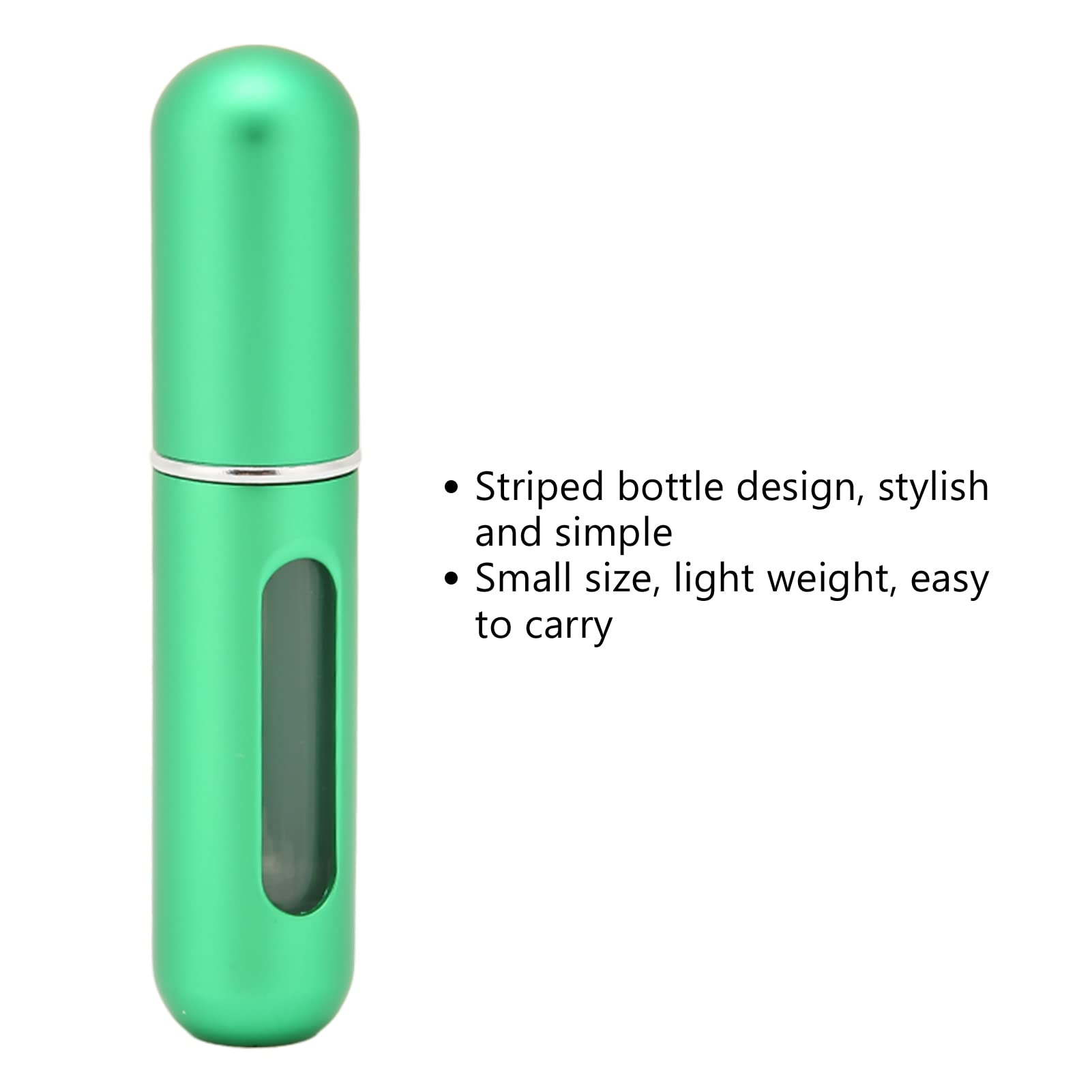 Refillable 5ml Mini Perfume Atomizer Bottle - Portable Travel Perfume Sprayer for Women & Men, Fine Mist Perfume Dispenser for Handbags, Gym, Office & Airplane Travel (Green)
