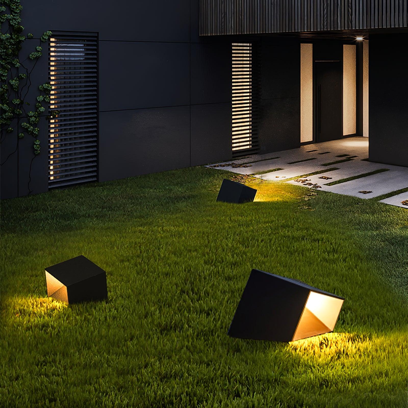 Solar Powered LED Cube Garden Lights - Waterproof Outdoor Decorative Lighting for Patio, Yard, Pathway & Landscape - Warm White & Cool White Options