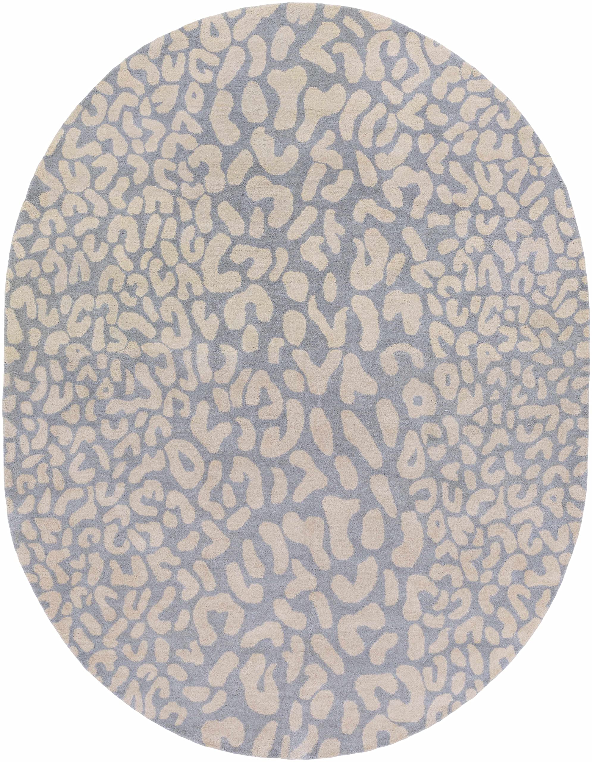 Hauteloom Curwensville Wool Area Rug for Living Room & Bedroom - Gray & Blue Hide, Leather & Fur Design - 6' x 9' - Soft & Durable Floor Decor for Cozy Home, Office or Nursery