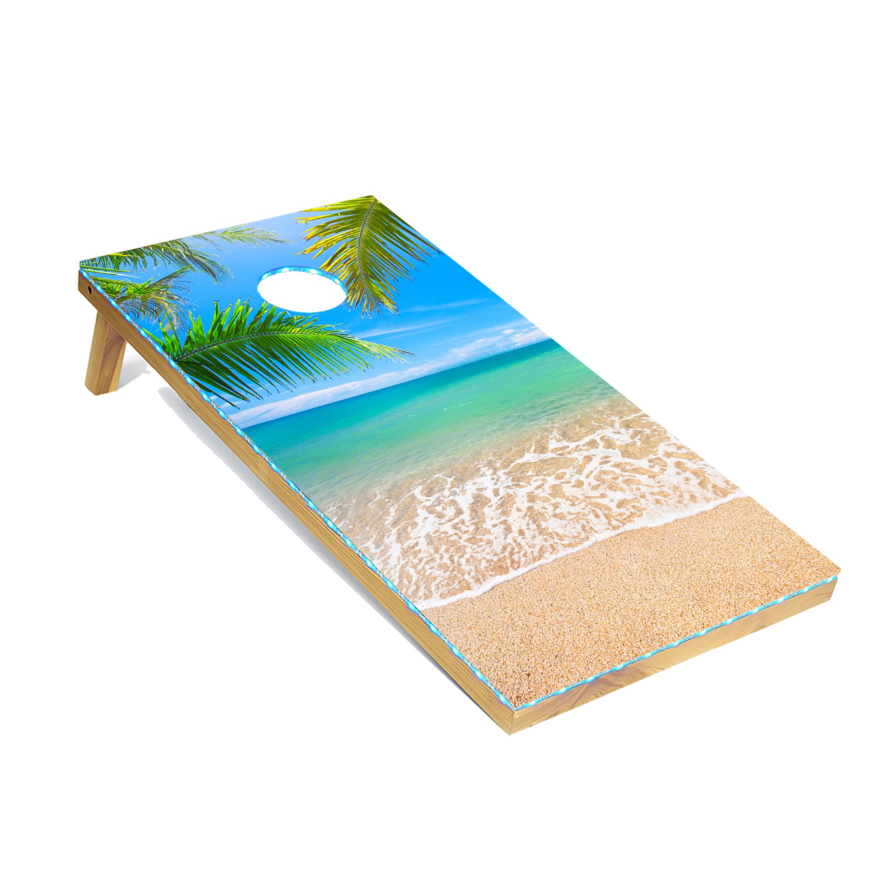 Premium 4'x2' Cornhole Board Set with 8 Bean Bags & Carry Case - Tournament Regulation Size, Lightweight Design with Optional LED Lights - Perfect for Tailgating, Backyard Parties, and Outdoor Game Nights