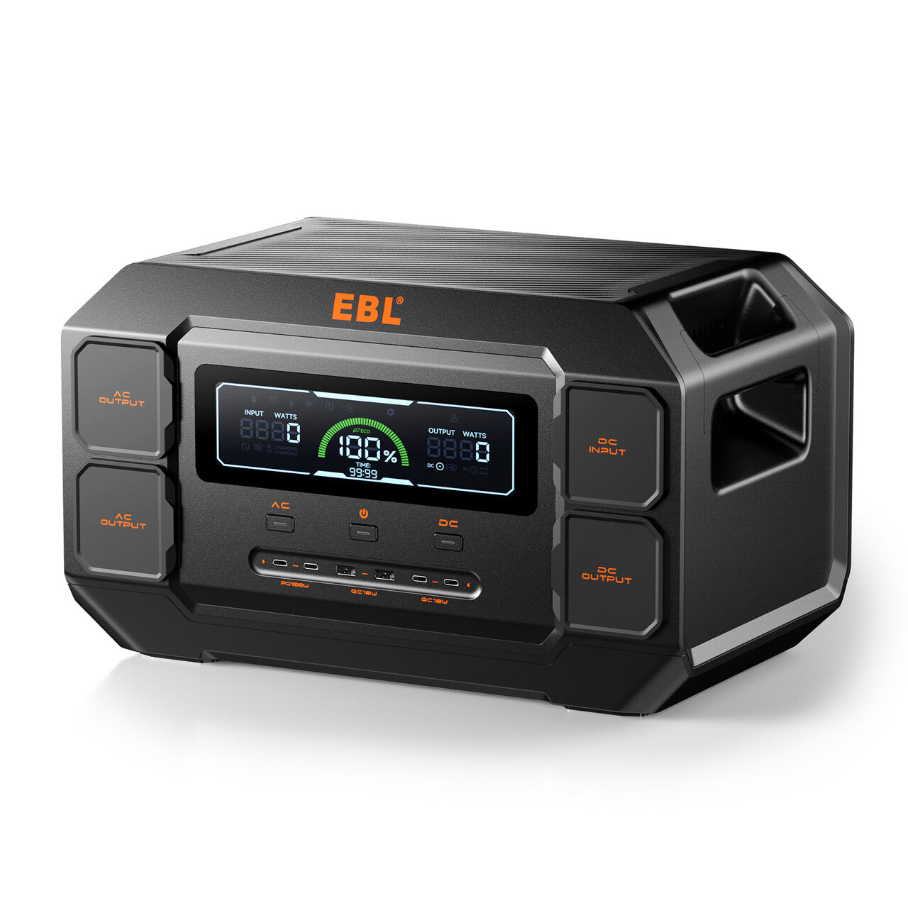 EBL 2200W Portable Power Station - Solar Generator for Camping, RV, Emergency Backup & Outdoor Adventures | 110V AC Outlet, USB Ports, Rechargeable Lithium Battery