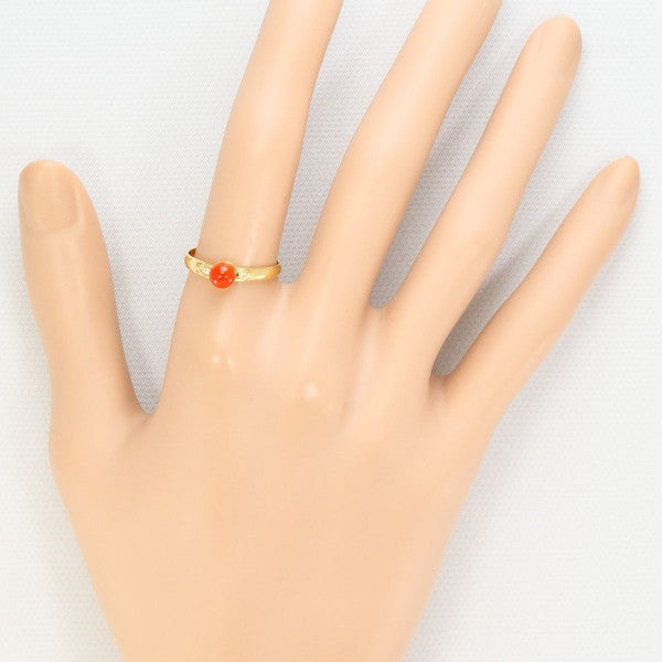 18K Yellow Gold Coral Diamond Ring for Women - Elegant Handmade Jewelry for Weddings, Anniversaries & Special Occasions