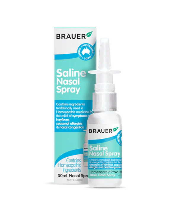 Brauer Saline Nasal Spray for Adults & Kids - Natural Saline Solution for Congestion Relief, Allergies & Dry Nose - Gentle Nasal Rinse for Daily Use at Home, Travel & Allergy Season