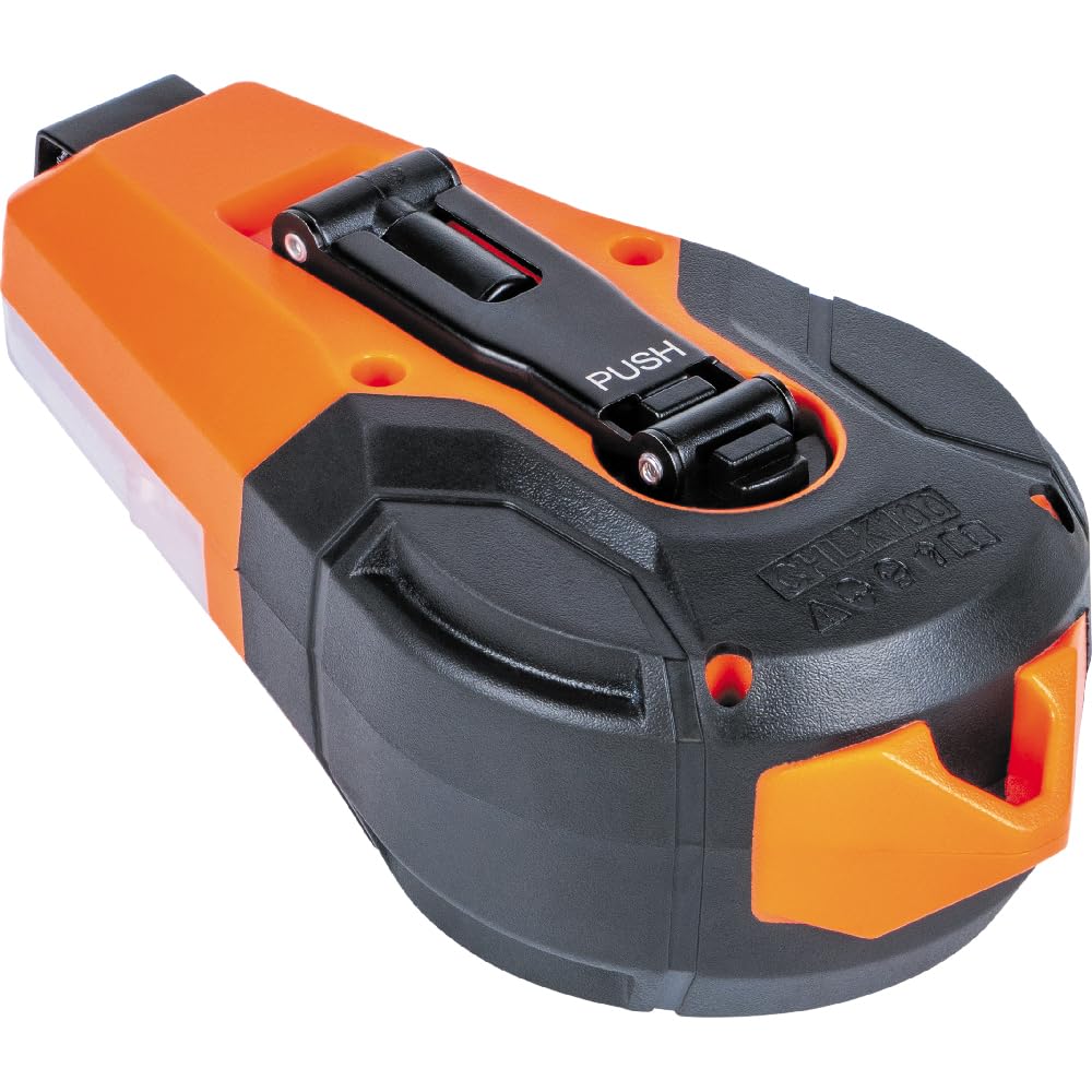 Klein Tools CHLK100 100-Foot Manual Chalk Line with Nylon Thread & Built-in Plumb Bob - Professional Chalk Line Tool for Precise Marking on Concrete, Wood, Drywall - Perfect for Construction, Carpentry, DIY Home Projects