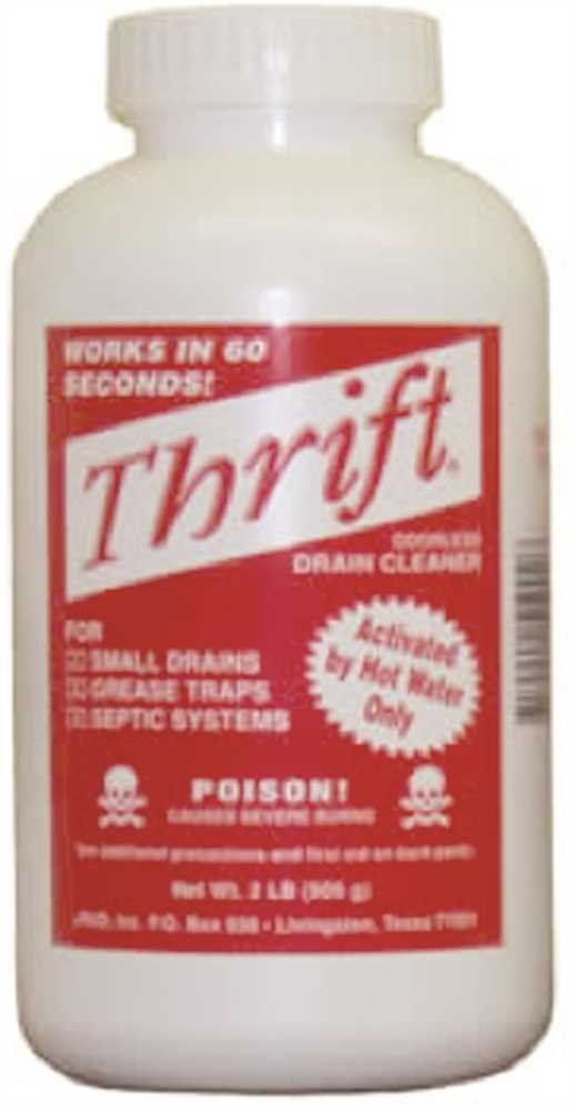 Thrift T-200 Alkaline Drain Cleaner - 12 Pack (2Lb Granular) | Fast Clog Removal for Kitchen Sinks, Bathroom Drains & Commercial Pipes