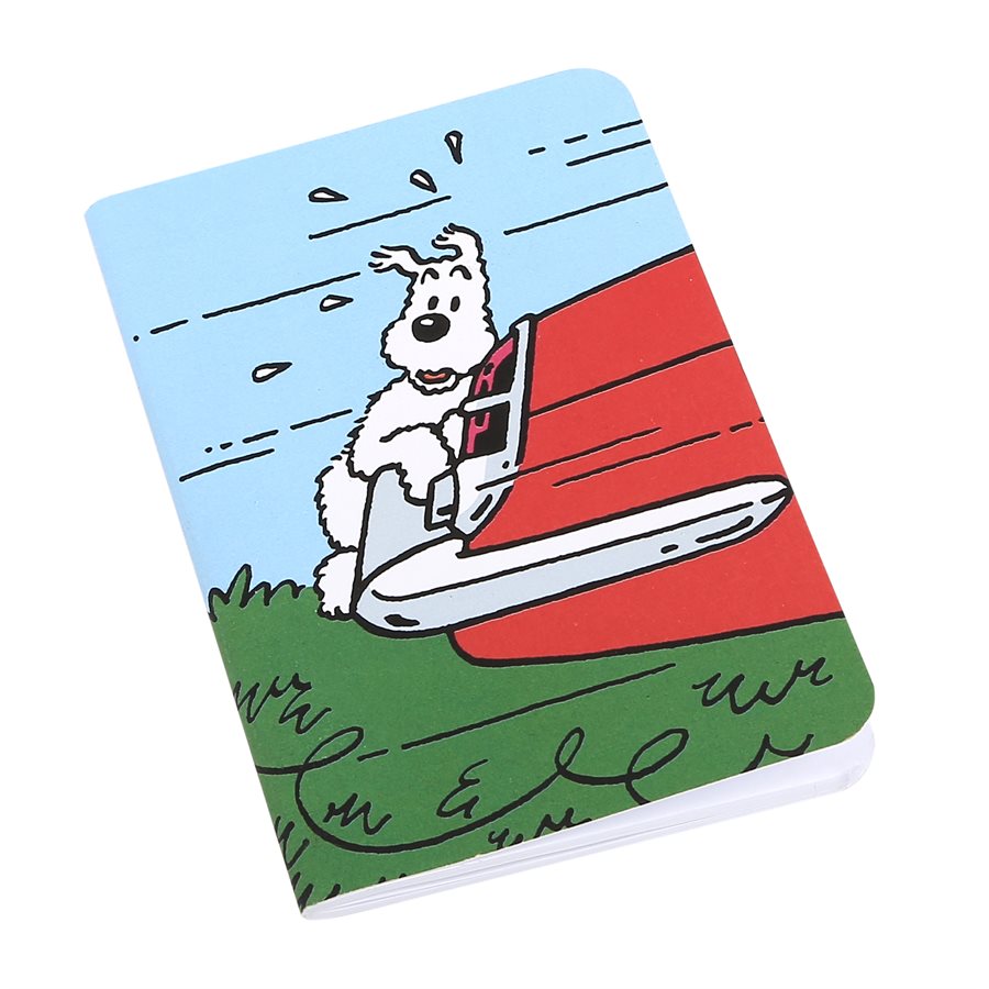 Tintin Notebook - Small Lined Journal with Snowy and Car Design - Perfect for School, Office & Travel Note Taking