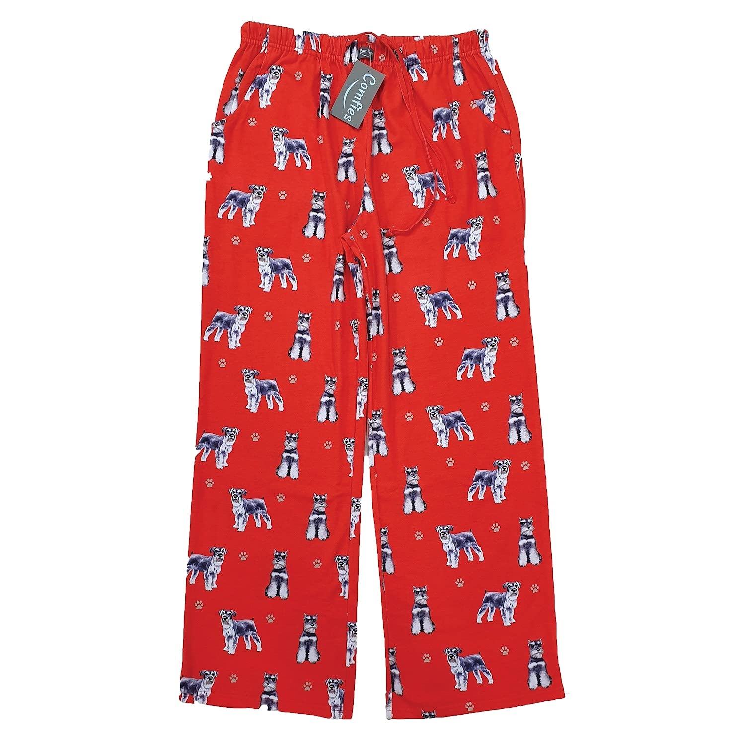 E & S Imports Women's Schnauzer Dog Print Lounge Pants - Soft Cotton Pajama Bottoms for Comfort & Style - Perfect for Home, Sleepwear & Gifts (Medium)