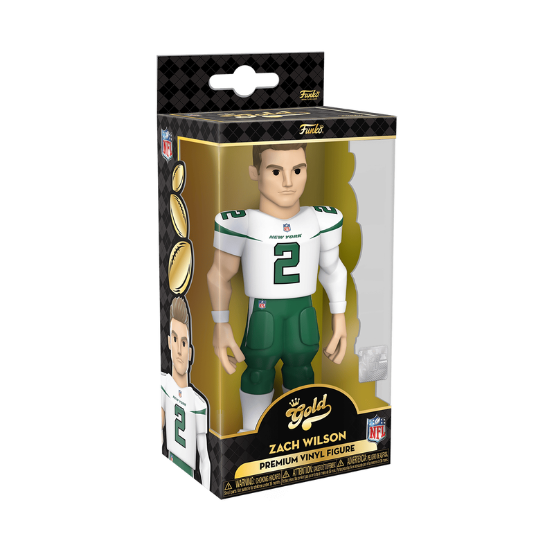 Zach Wilson Gold 5 Funko Pop NFL New York Jets Exclusive Collectible - Perfect for Football Fans, Sports Memorabilia Collectors, and Gift Giving