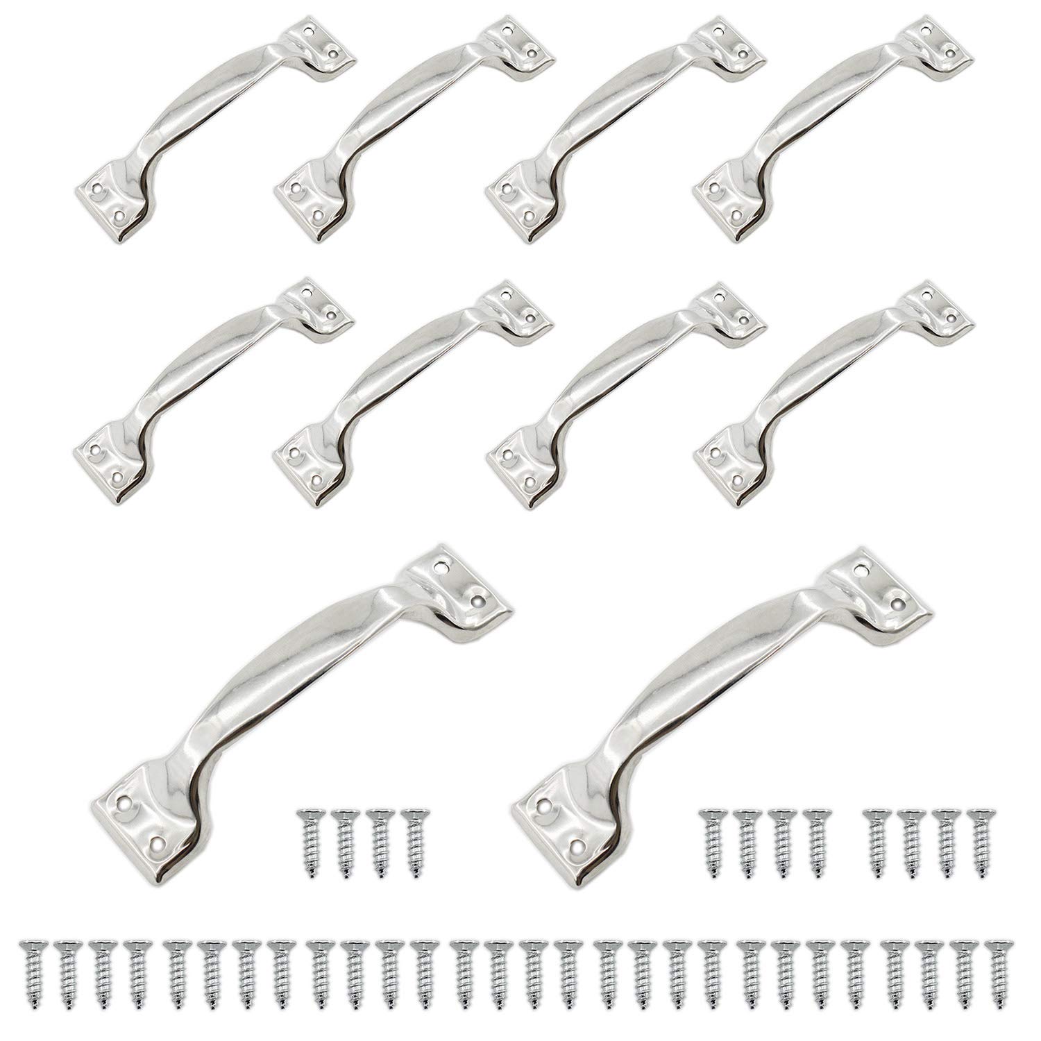 10 Pack 3.5 Inch Stainless Steel Cabinet Handles & Drawer Pulls - Brushed Silver Kitchen Hardware for Cabinets, Dressers & Furniture | Durable Metal Handles for Home, Office & Commercial Use