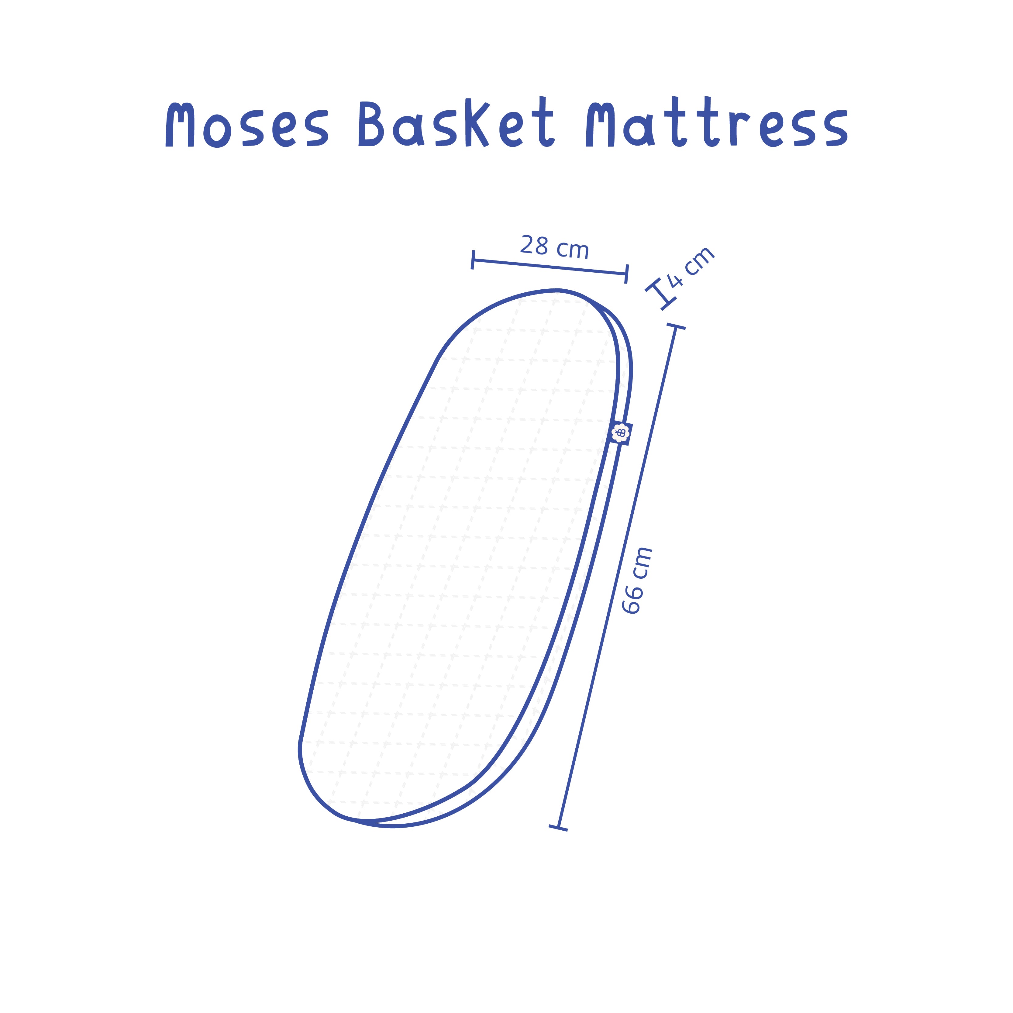 Organic Cotton Moses Basket Mattress - Nursery Grade Foam Baby Bedding for Newborns | Perfect for Nursery, Co-Sleeping & Travel