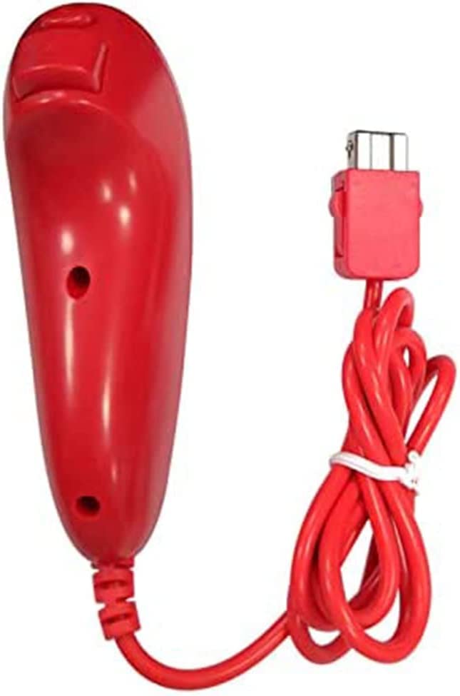 Original Title: Hand Curved Joystick Handle Controller for Wii Nunchuck Remote Controller Replacement Kit (Red)    Optimized Title: **Wii Nunchuck Replacement Joystick Controller - Hand-Curved Ergonomic Design, Red - Perfect for Gaming, Fitness & Party Games**