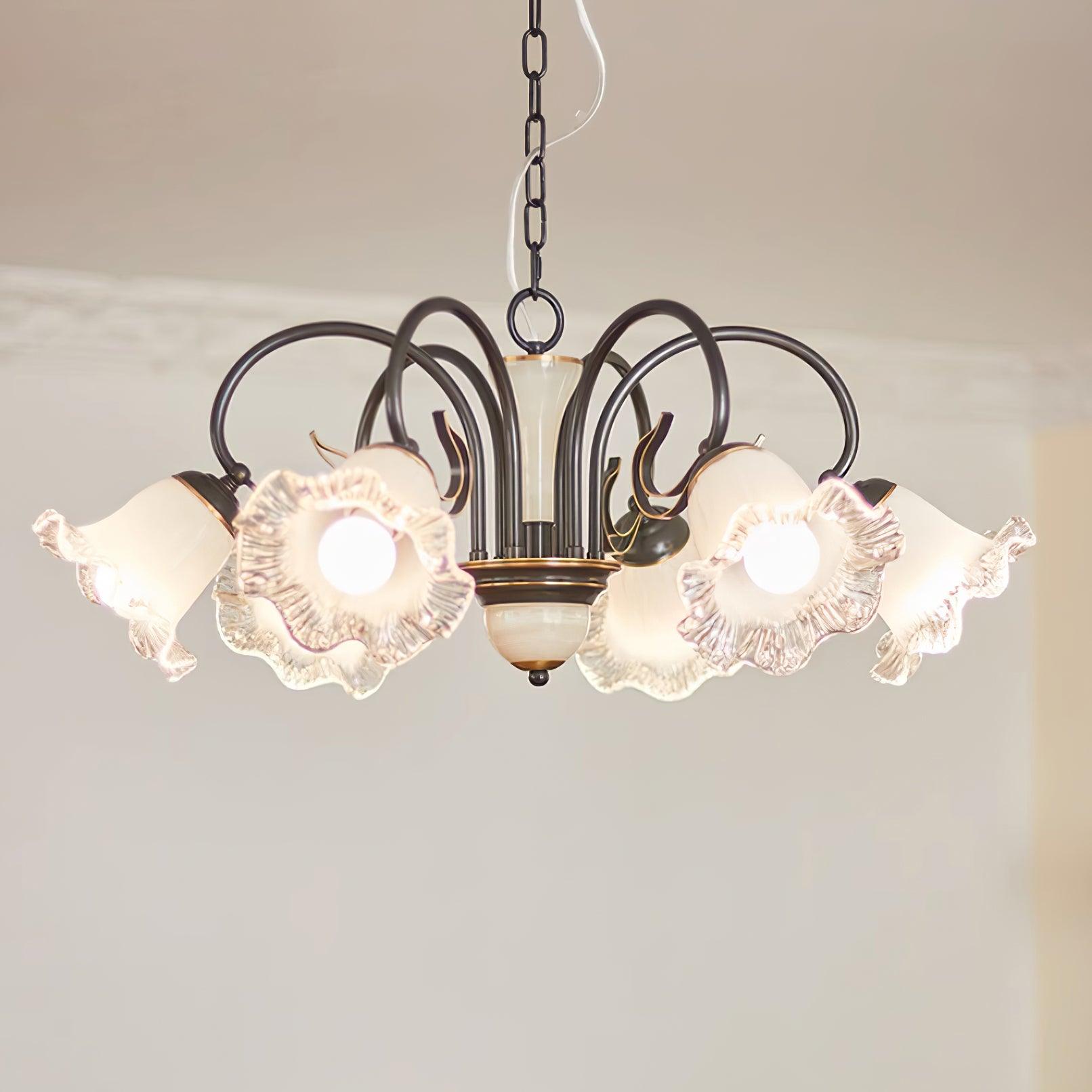 Elegant Luce Black Chandelier - Modern Crystal Ceiling Light Fixture for Dining Room, Bedroom & Living Room Decor