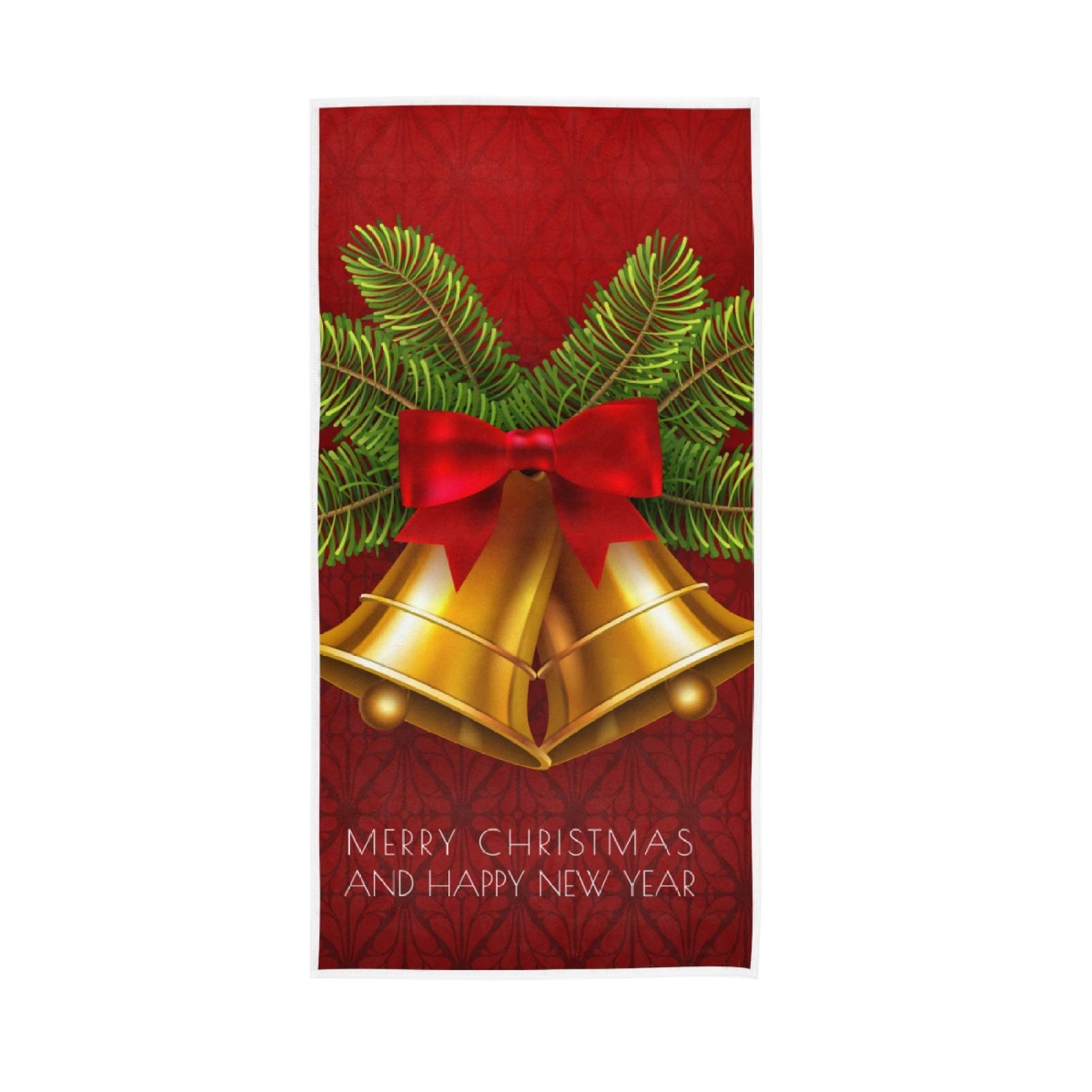 Premium Christmas Hand Towels Set - 15x30 Inch Holiday Bath & Guest Towels for Festive Home Decor, Kitchen & Bathroom - Merry Xmas Jingle Bells Design