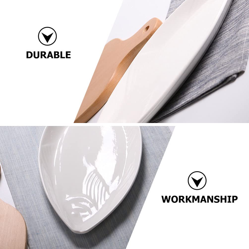 Cabilock White Ceramic Oval Serving Platter - Elegant Appetizer Tray for Sushi, Cheese & Desserts | Perfect for Dinner Parties, Kitchen Storage & Home Entertaining