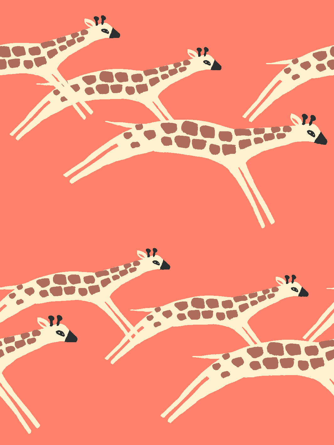 Galloping Giraffes Nursery Wallpaper by Tea Collection - Watermelon Print - Perfect for Baby Rooms & Kids' Bedroom Decor