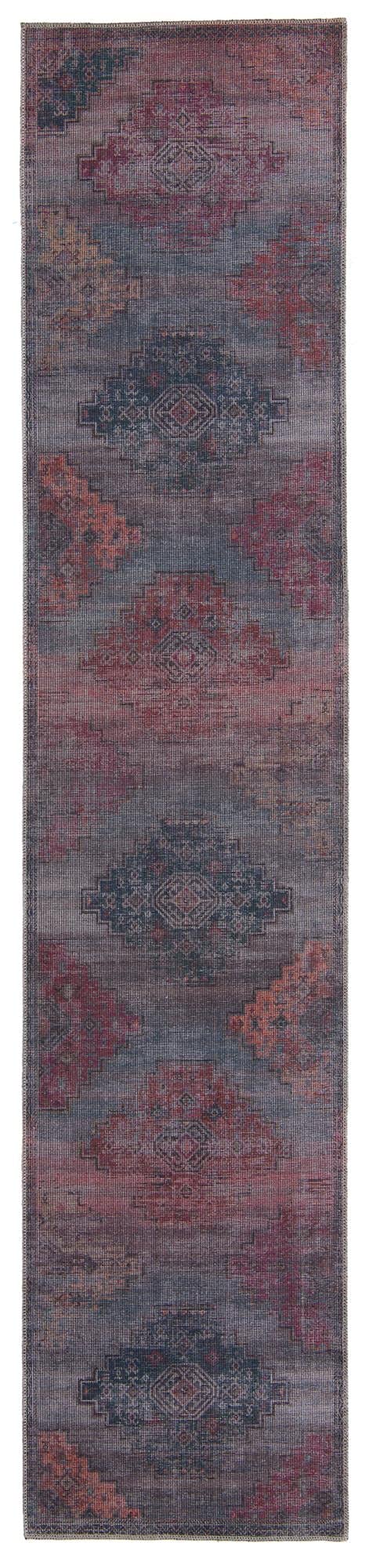 Washable 12 Ft Runner Rug - Sisu Collection Blue Flatweave Rug for Hallways & Entryways | Durable & Easy-Clean Home Decor for High Traffic Areas