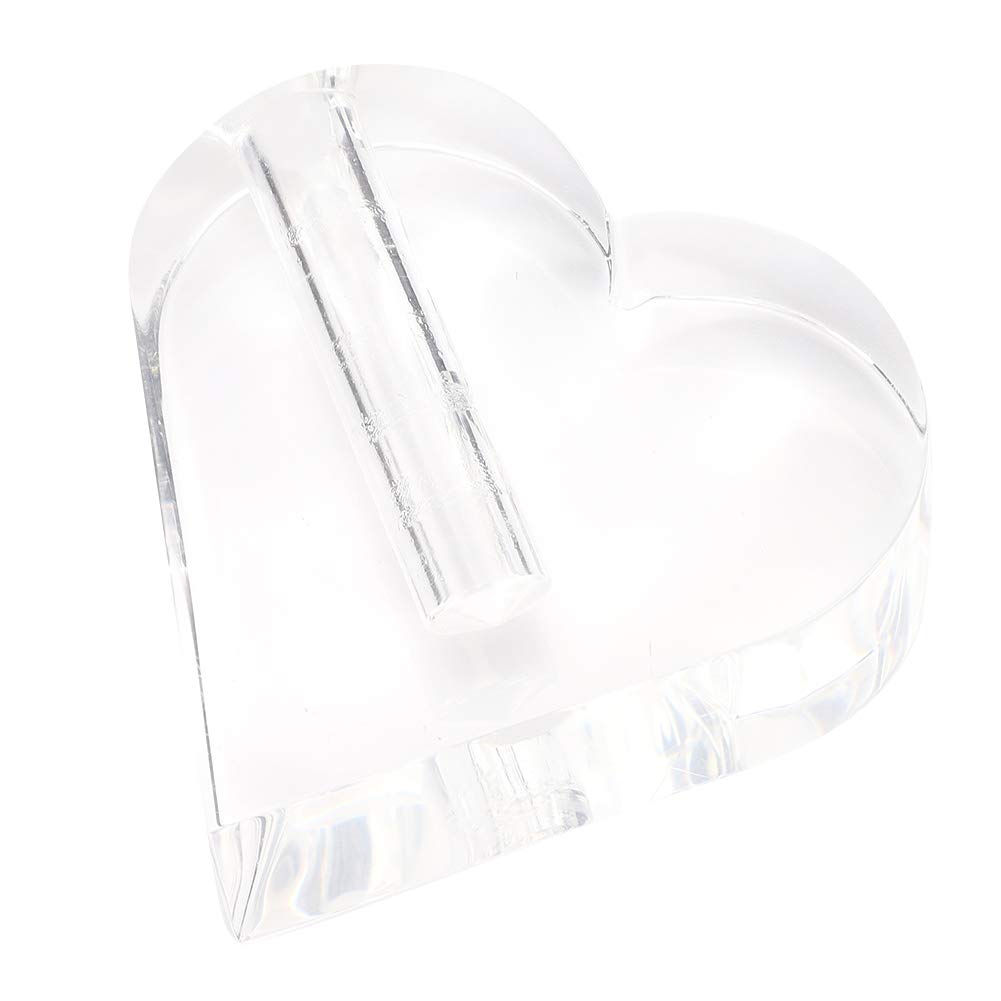Zerone Acrylic Rose Holder - Heart Shaped Transparent Display Stand for Artificial Flowers, Home & Room Decor (3.1 x 2.8 x 1.0 Inches) - Perfect for Wedding Centerpieces, Tabletop Displays & Romantic Gift Presentations