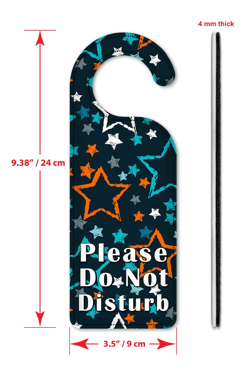 Artistic 'Do Not Disturb' Door Knob Hanger Sign with Star Design - Perfect for Hotels, Bedrooms & Privacy (Home Decor Gift Idea)