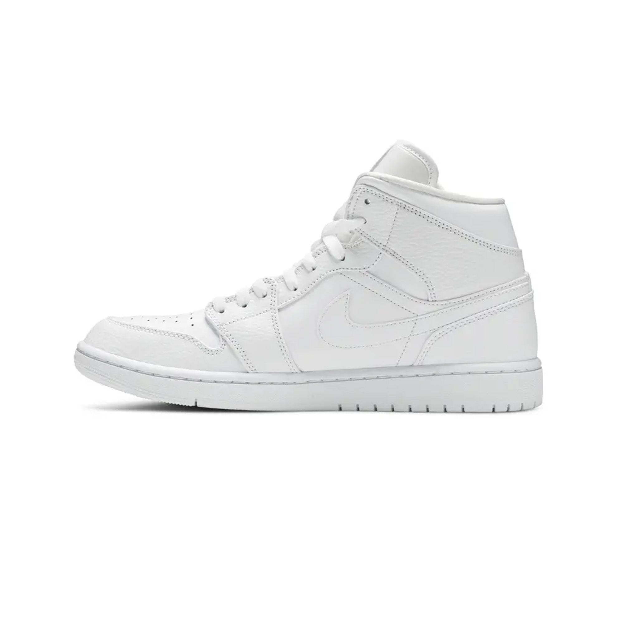 Air Jordan 1 Mid 'Triple White' Sneakers for Men (2020-2021) - Classic White Basketball Shoes for Casual Wear & Street Style