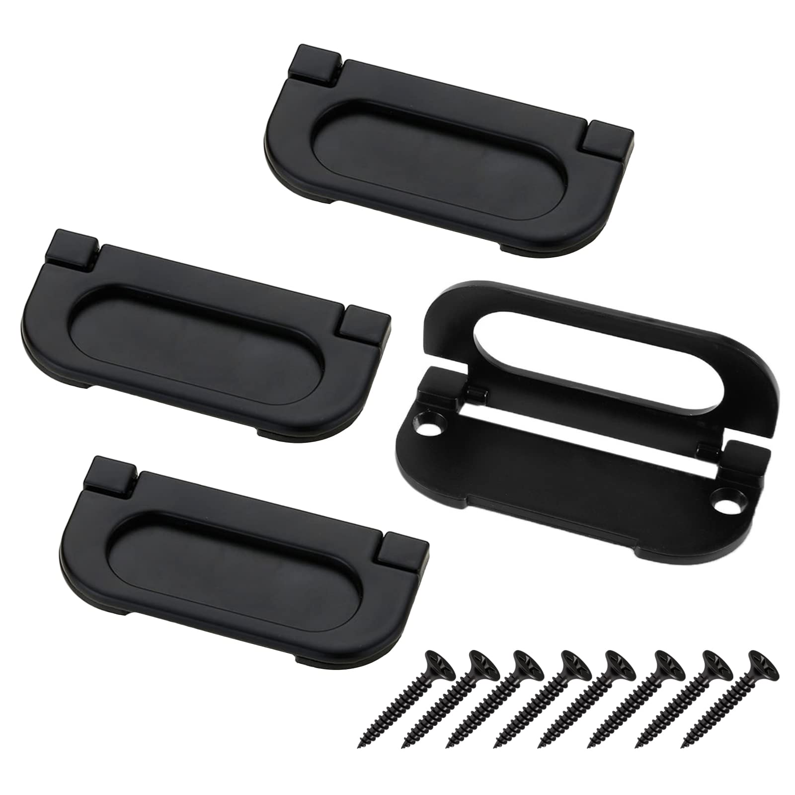 Black Cabinet Pull Handles - Flush Mount Drawer Pulls for Dresser, Wardrobe & Kitchen Cabinets - Durable Hardware for Home Improvement & Furniture Upgrade (Perfect for Bedroom, Bathroom & Office Storage)