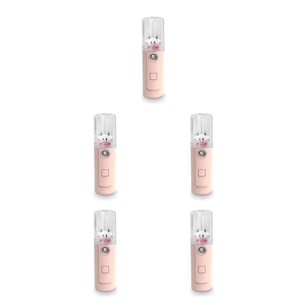 5-Pack 30ml Mini Facial Mist Sprayer & Steamer - Portable USB Humidifier for Skin Care, Camping, Hiking - Button Operation Cold Mist Sprayer for Home, Office, Travel