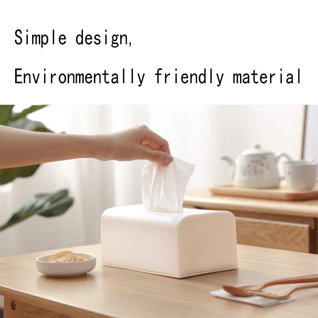Premium White Large Tissue Box Holder - Elegant Desktop & Home Decor for Office, Living Room, Bedroom | Simple Storage Solution for Tissues, Napkins & Essentials