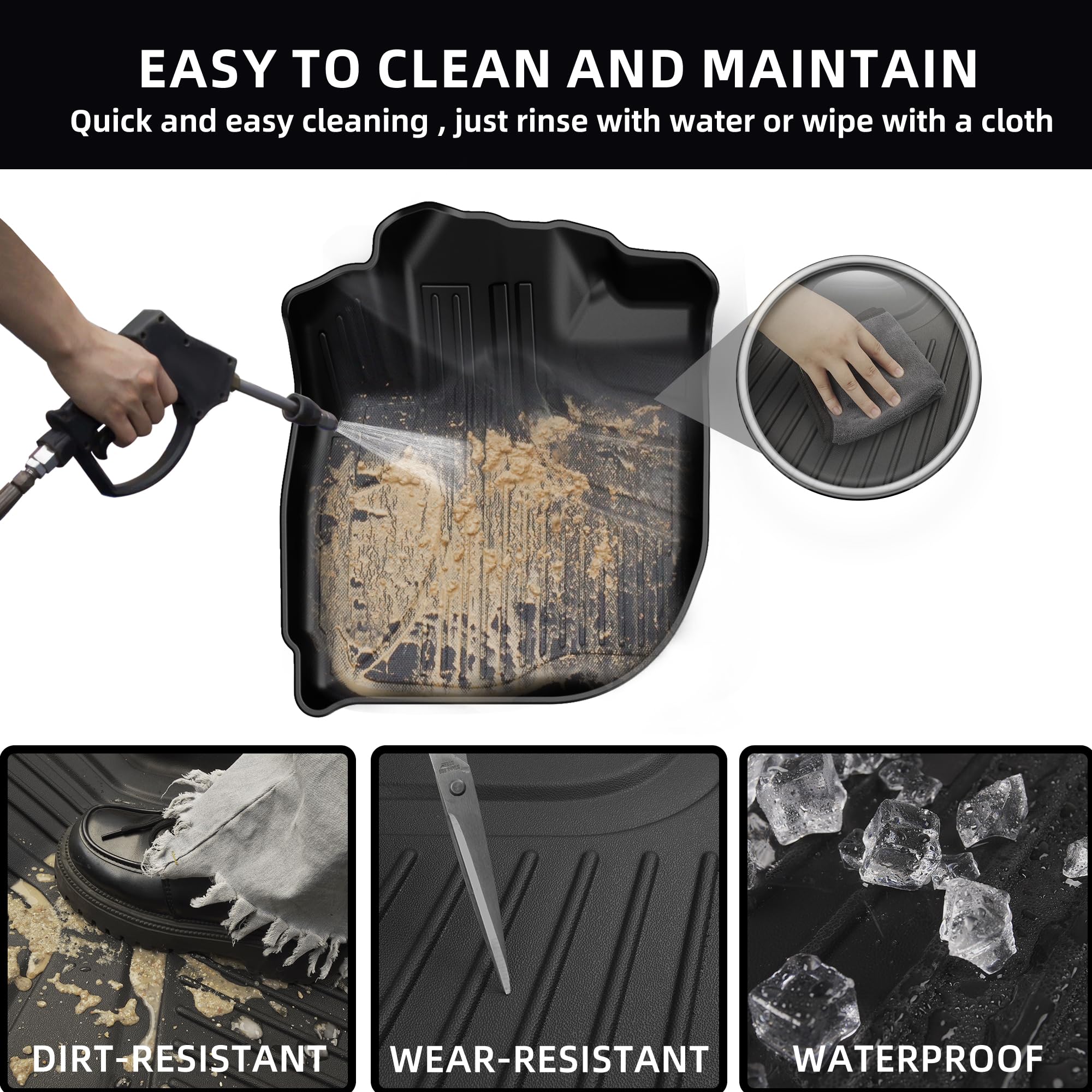 All Weather Floor Mats for 2016-2022 Honda HR-V - Anti-Skid Rubber Car Mats Liners 1st & 2nd Row Black - Perfect for Off-Road, Winter & Everyday Protection