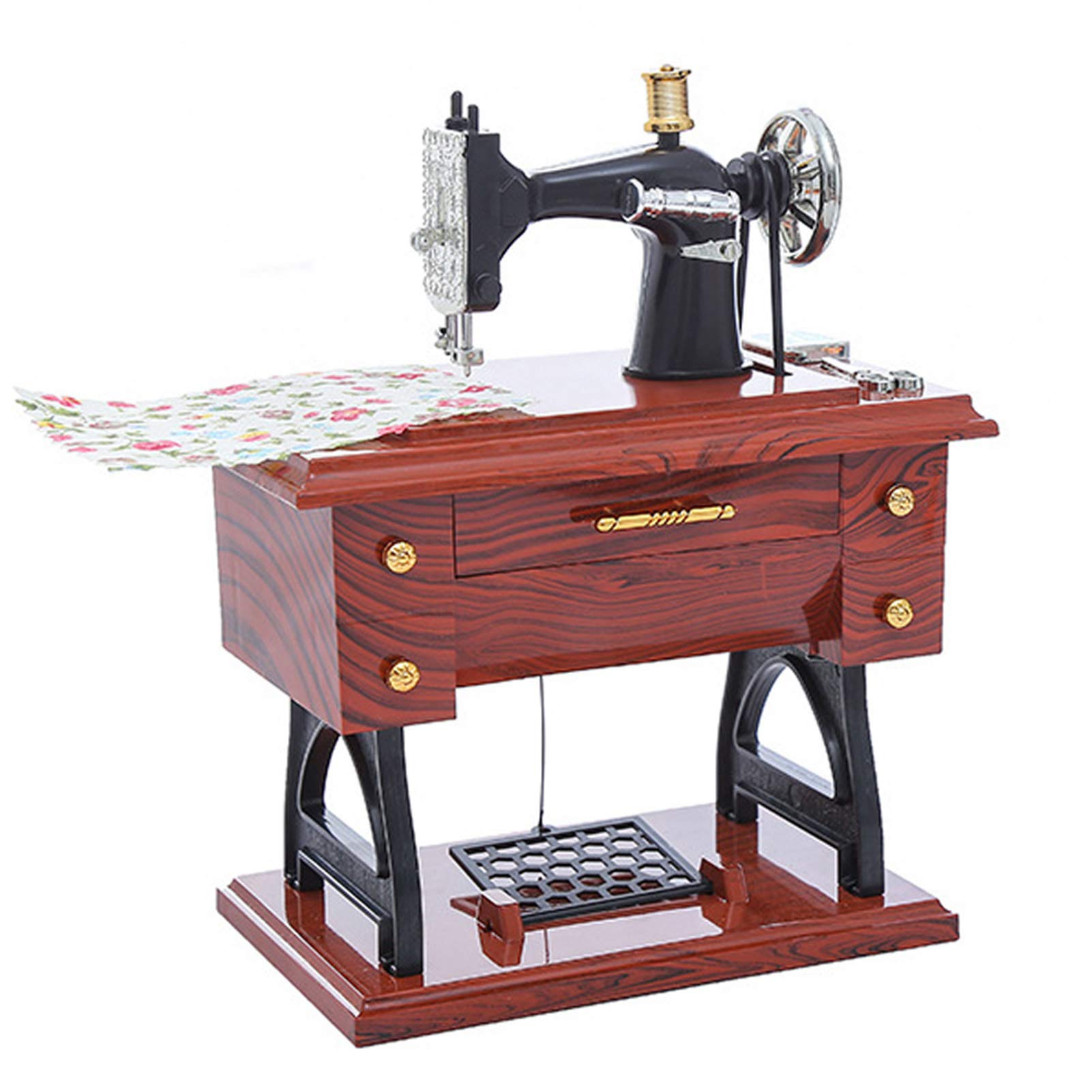Yangsense Vintage Sewing Machine Music Box - High Simulation Collectible with Movable Internal Mechanism | Perfect Gift for Music Lovers, Home Decor & Special Occasions