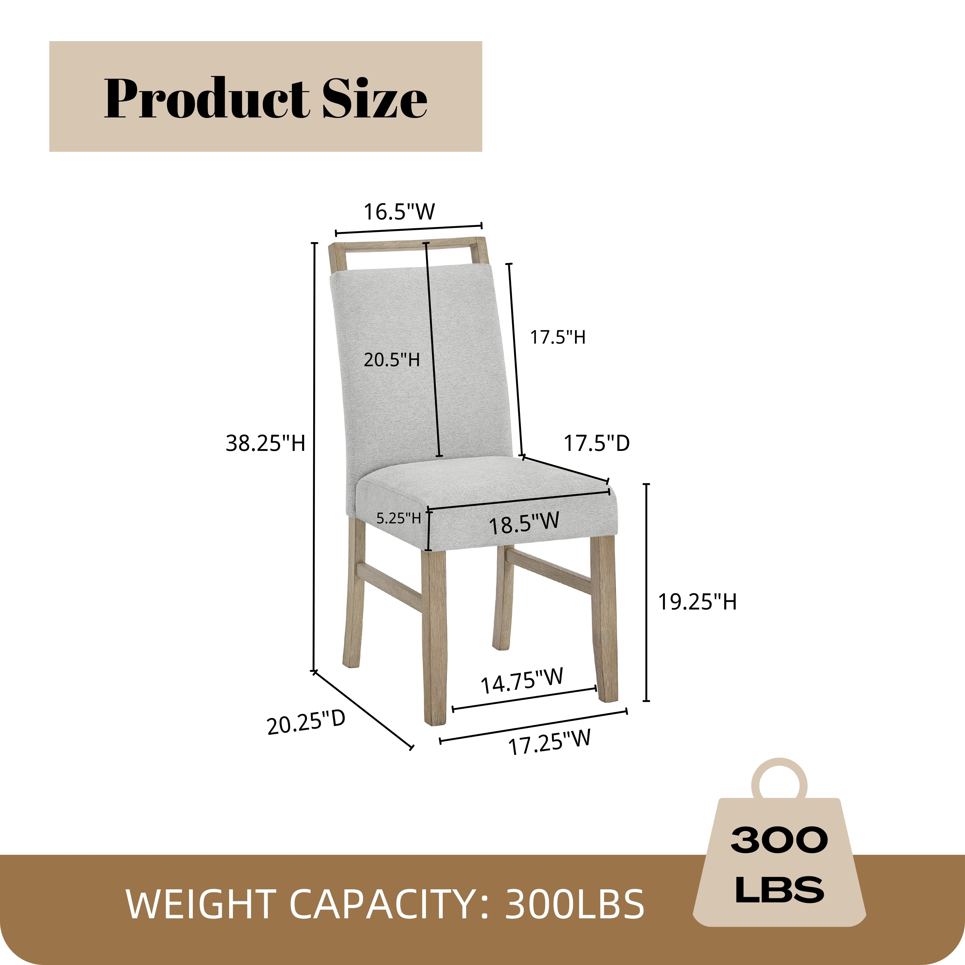 Roundhill Furniture Zelalle Upholstered Dining Chairs Set of 2 - Light Gray Fabric with Sturdy Rubberwood Legs, Comfortable Modern Kitchen & Dining Room Seating for Home, Restaurant or Office