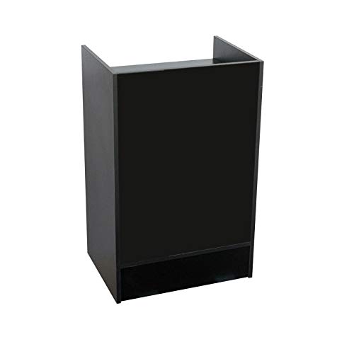 Black Melamine Garment Rack with Adjustable Shelf - 24 x 38 x 18 Inch Commercial Register Stand for Retail Stores & Boutique Display