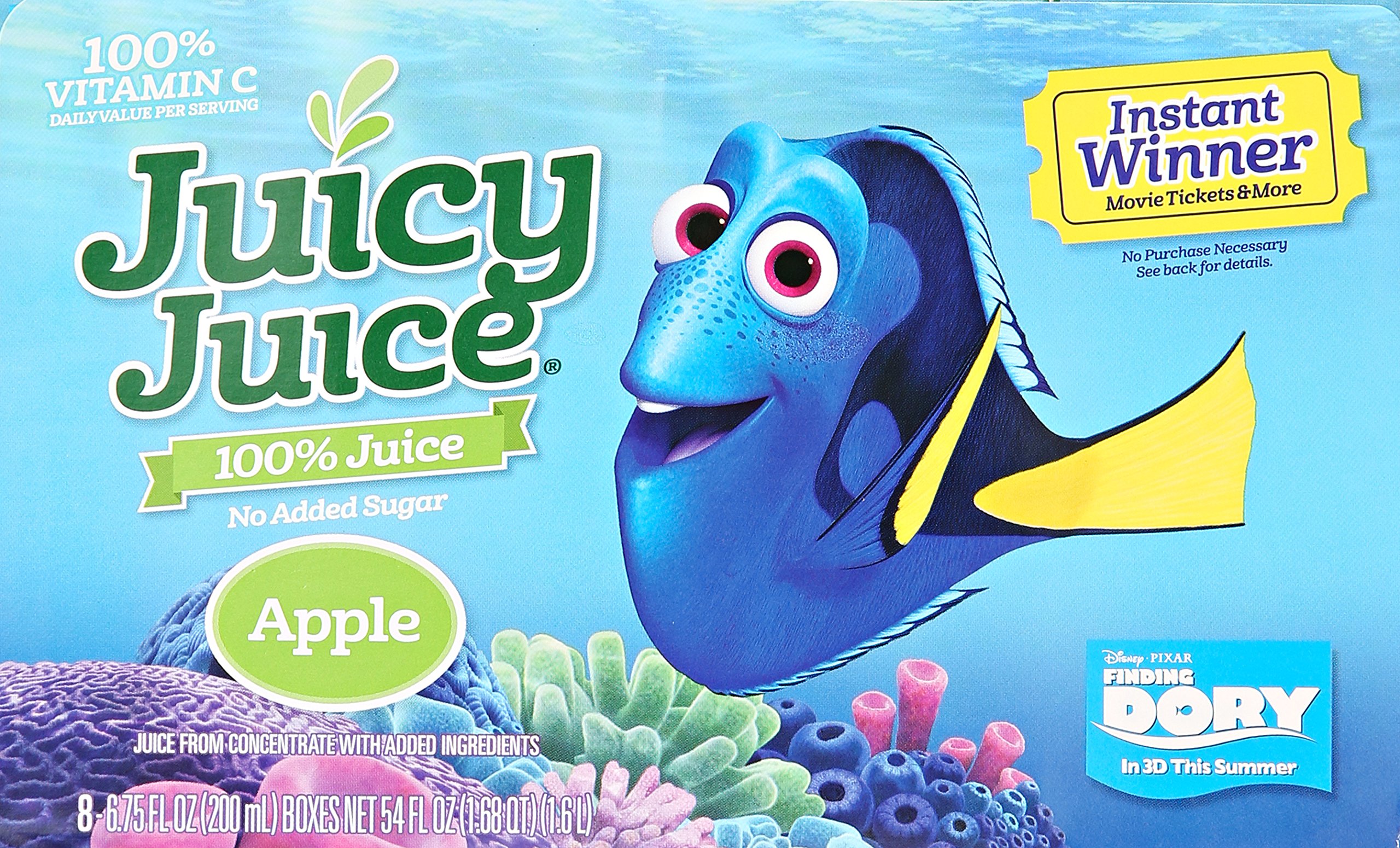 Juicy Juice 100% Pure Apple Juice Boxes, 8-Pack (6.75 fl oz each) - Healthy Kids Drink for Lunchboxes, School Snacks & On-the-Go Hydration
