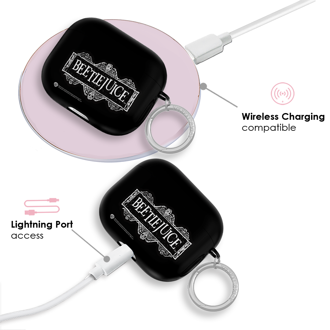Beetlejuice Inspired AirPod Case - Cute & Protective Cover for AirPods 1/2/3 & Pro - Perfect for Halloween, Cosplay & Movie Fans