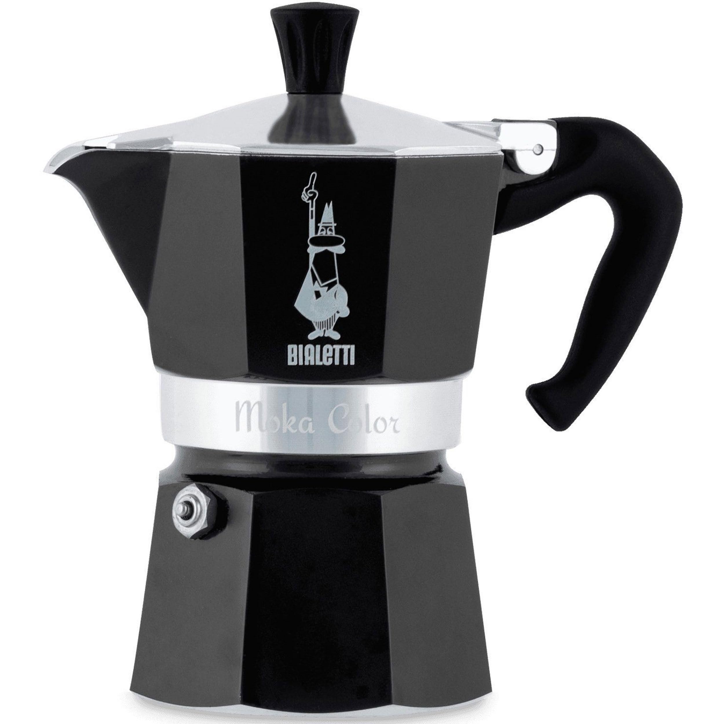 Bialetti Moka Pot 6 Cup (250ml) - Classic Stovetop Espresso Maker for Authentic Italian Coffee, Aluminum, Black - Perfect for Home Brewing & Gifts