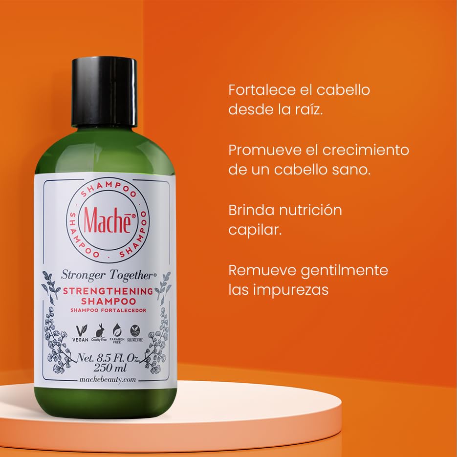 Machē Strengthening Shampoo for Hair Growth & Repair - Volumizing & Nourishing Formula for Thicker, Healthier Hair - Perfect for Daily Use, Damaged Hair Care & Salon-Quality Results at Home