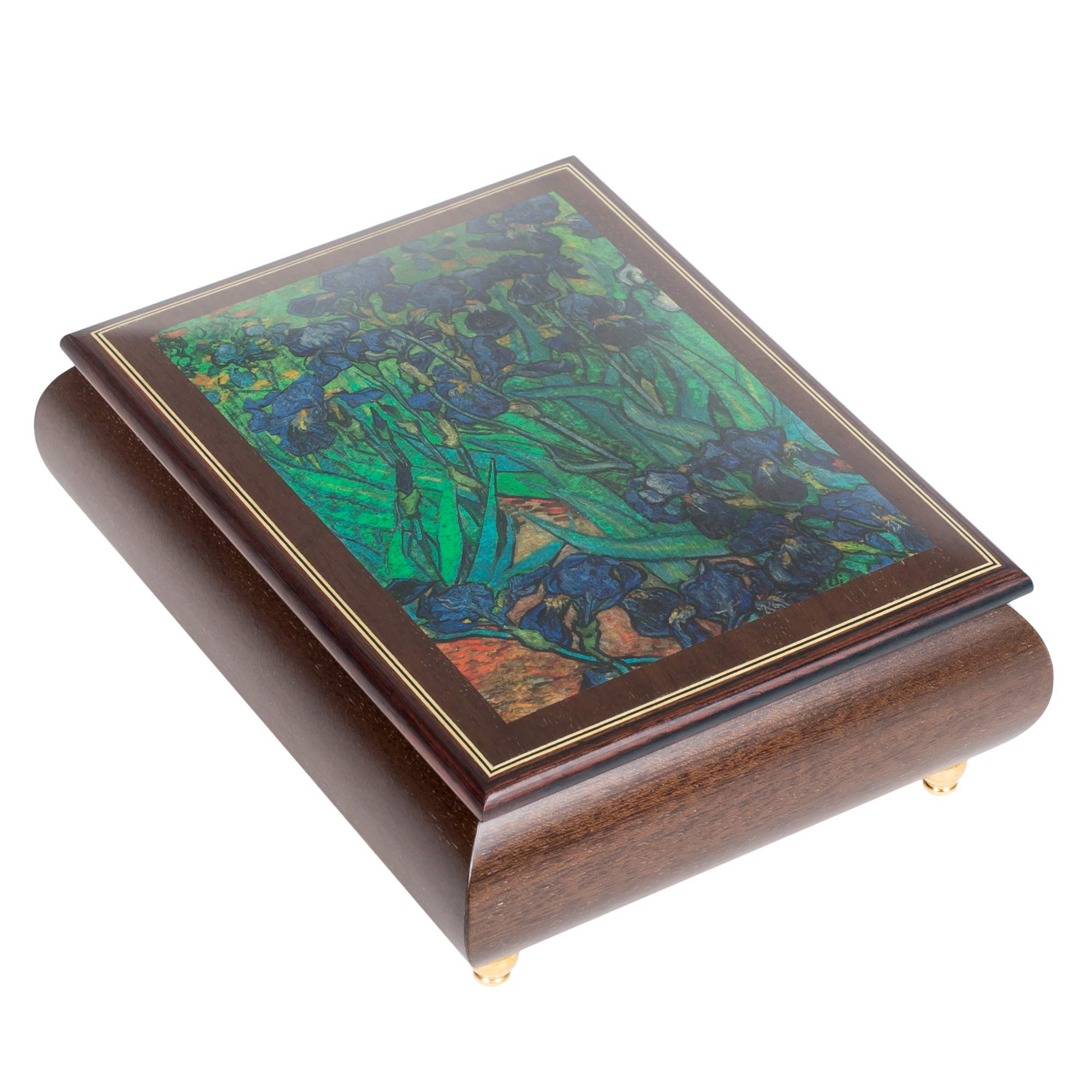 Van Gogh Irises Art Music Jewelry Box - Handmade Wooden Keepsake Box with Customizable Tune | Perfect Gift for Music Lovers & Art Collectors (Home Decor, Wedding Present, Anniversary Gift)