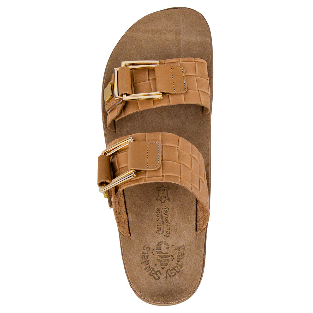 **FANTASY Women's ADELITA Sandals - Chunky Wedge Mule with Camel Leather & Raffia - Comfortable Summer Shoes for Beach, Vacation, and Casual Outings**