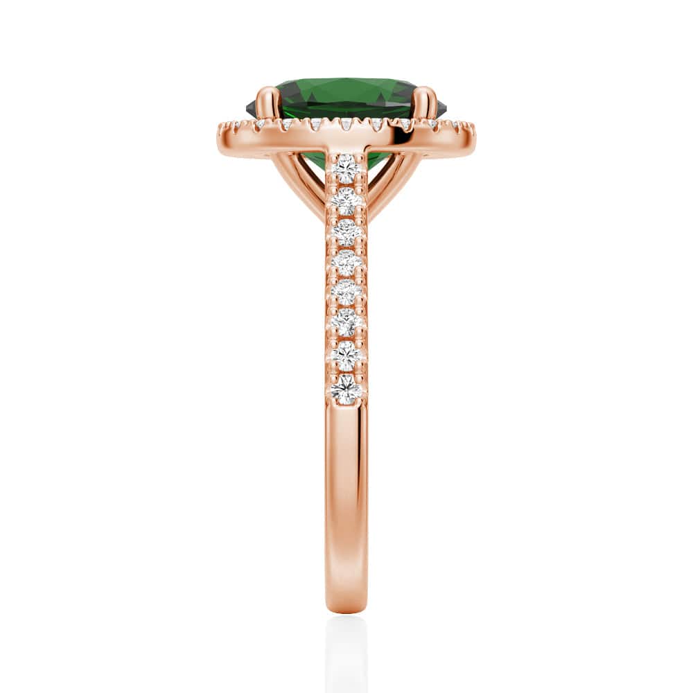 2 Carat Oval Emerald Halo Engagement Ring - Vintage Inspired Wedding Band for Women - Perfect for Proposals, Anniversaries & Special Occasions
