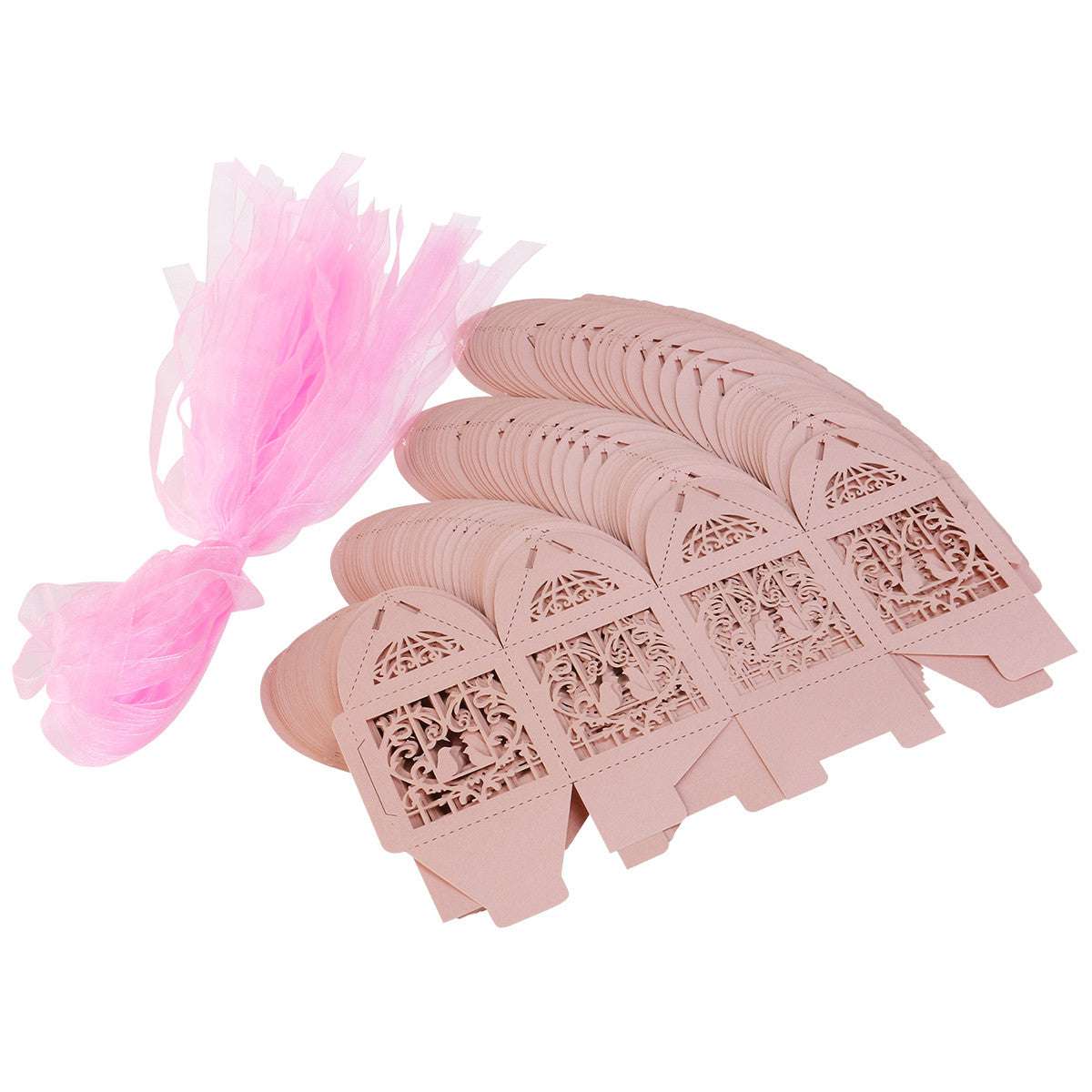 100-Piece Pink Dove & Heart Baby Shower Favors - Elegant Bomboniere Candy Gift Box for Birth Naming Ceremonies, Christenings & Special Celebrations - Perfect for Wedding Party Favors, Bridal Showers & Baby Gender Reveals