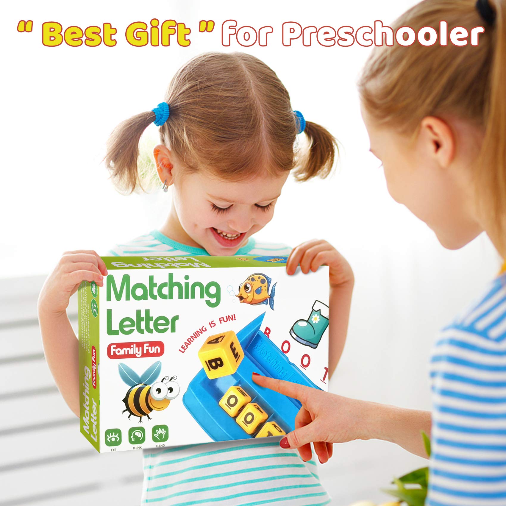HahaGift Educational Alphabet Matching Game for Kids Ages 3-7 | Letter Learning Toys for Boys & Girls | Fun Preschool Learning Activities | Perfect Christmas & Birthday Gift for Toddlers | Ideal for Homeschooling & Classroom Use