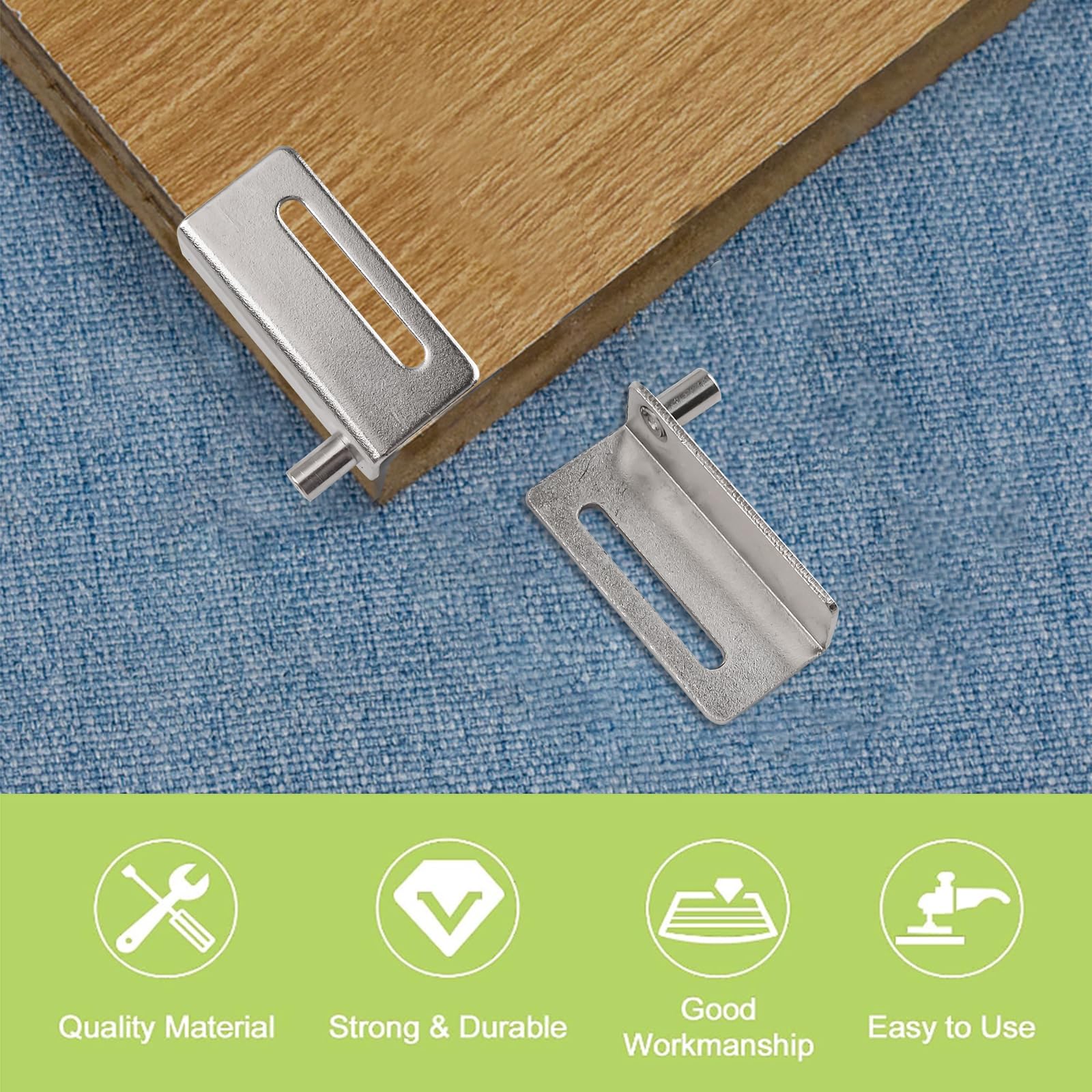 6 Pairs Silver Iron Pivot Hinges - Concealed Shaft Right Angle Cabinet Door Hinges for Free-Swinging Wood Doors (Single Hole) | Perfect for Kitchen Cabinets, Wardrobes & Furniture Installation