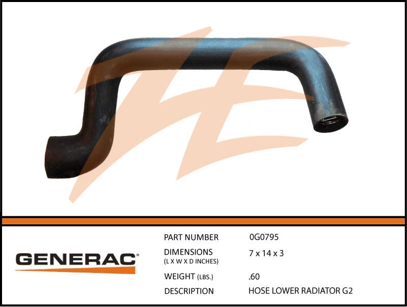 Generac 0G0795 Lower Radiator Hose Replacement - Compatible with Generac Generators - Durable Rubber Construction for Engine Cooling - Perfect for Home Backup Power & RV Generators