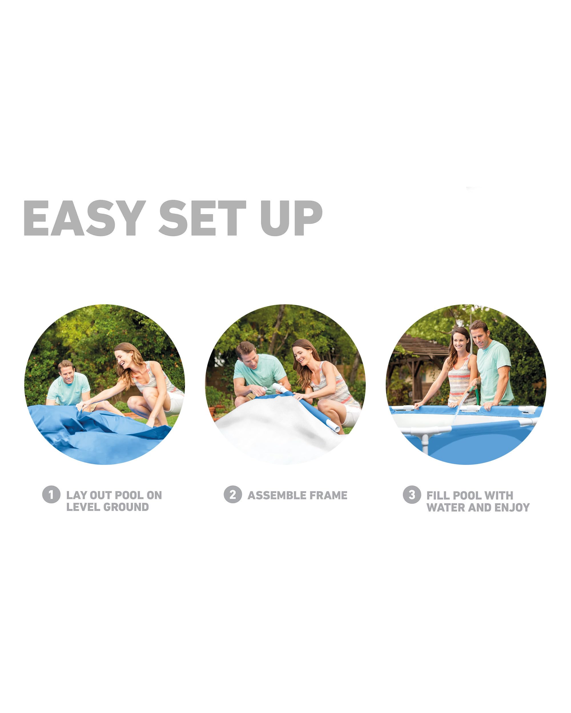 INTEX 28209EP 6ft x 15in Above Ground Swimming Pool with Canopy - Durable Metal Frame, Built-in Sprayer, Puncture-Resistant Material - Easy to Assemble 185 Gallon Capacity - Perfect for Backyard Fun, Kids Play, and Summer Cooling