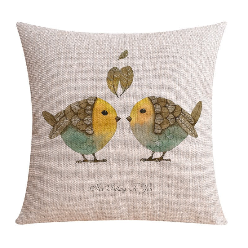 Decorative Sofa Pillows for Living Room & Dining Room - Love Birds Throw Pillow Covers for Couch, Bed, Chair - Singing Birds Home Decor Accent Pillows for Cozy Home & Gift Ideas