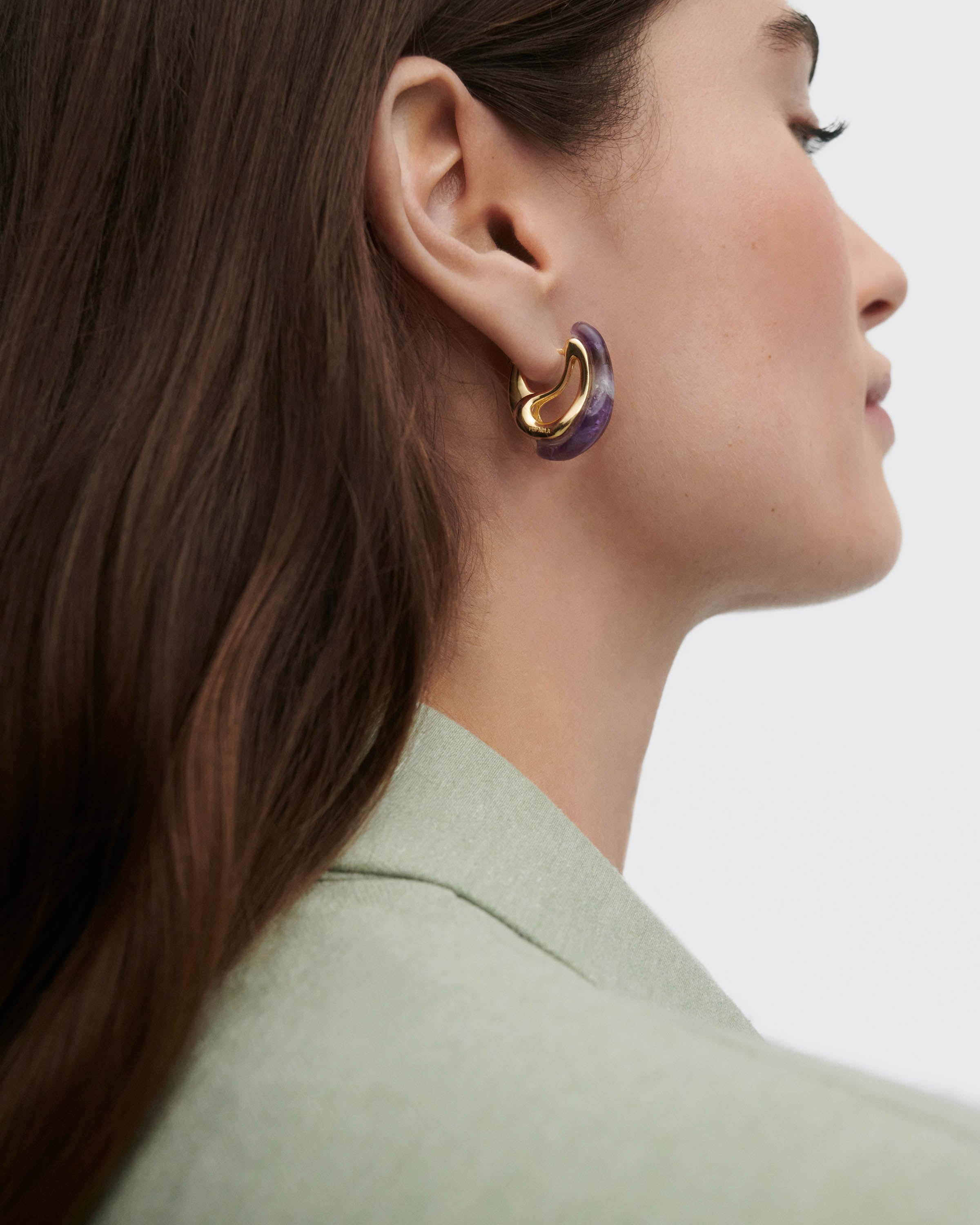 Amethyst Brisa Hoop Earrings for Women - Elegant Purple Gemstone Jewelry for Daily Wear & Special Occasions