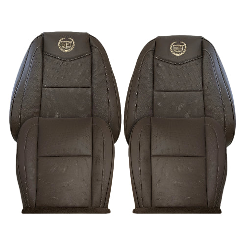 2007-2014 Cadillac Escalade Seat Covers - Premium Brown Vinyl Driver & Passenger Seat Protectors for Comfort & Style | Perfect for Road Trips & Daily Commutes