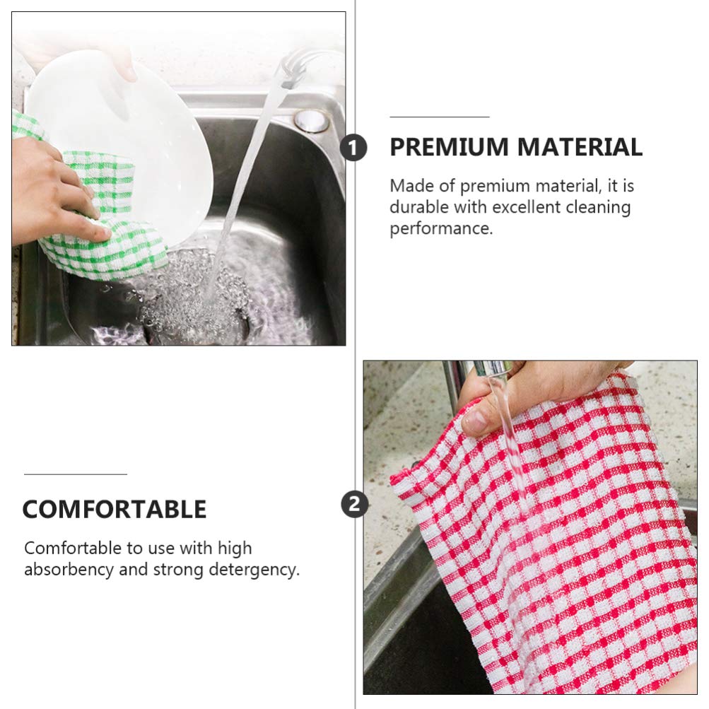Hemoton 4-Pack Cotton Dish Cloths - Super Absorbent & Reusable Kitchen Towels for Washing Dishes, Cleaning Countertops & Drying Hands - Soft & Durable for Everyday Kitchen Use