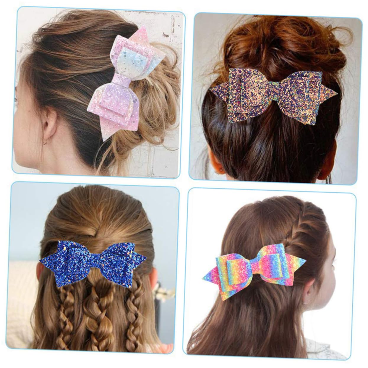 TOYANDONA 2 Sets Baby Girls Hair Clips with Sequins Bows - 24pcs Safe Non-Slip Hairpins for Toddlers & Kids - Perfect for Parties, School, and Daily Outfits