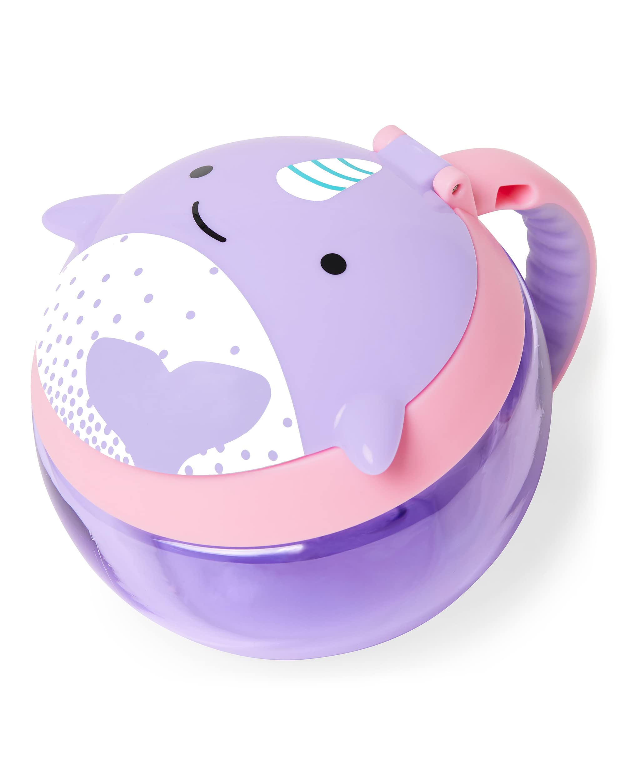 Skip Hop Zoo Snack Cup - Reusable Plastic Baby Snack Container with Lid - Cute Narwhal Design - Perfect for On-the-Go Snacks, Travel, and Daycare