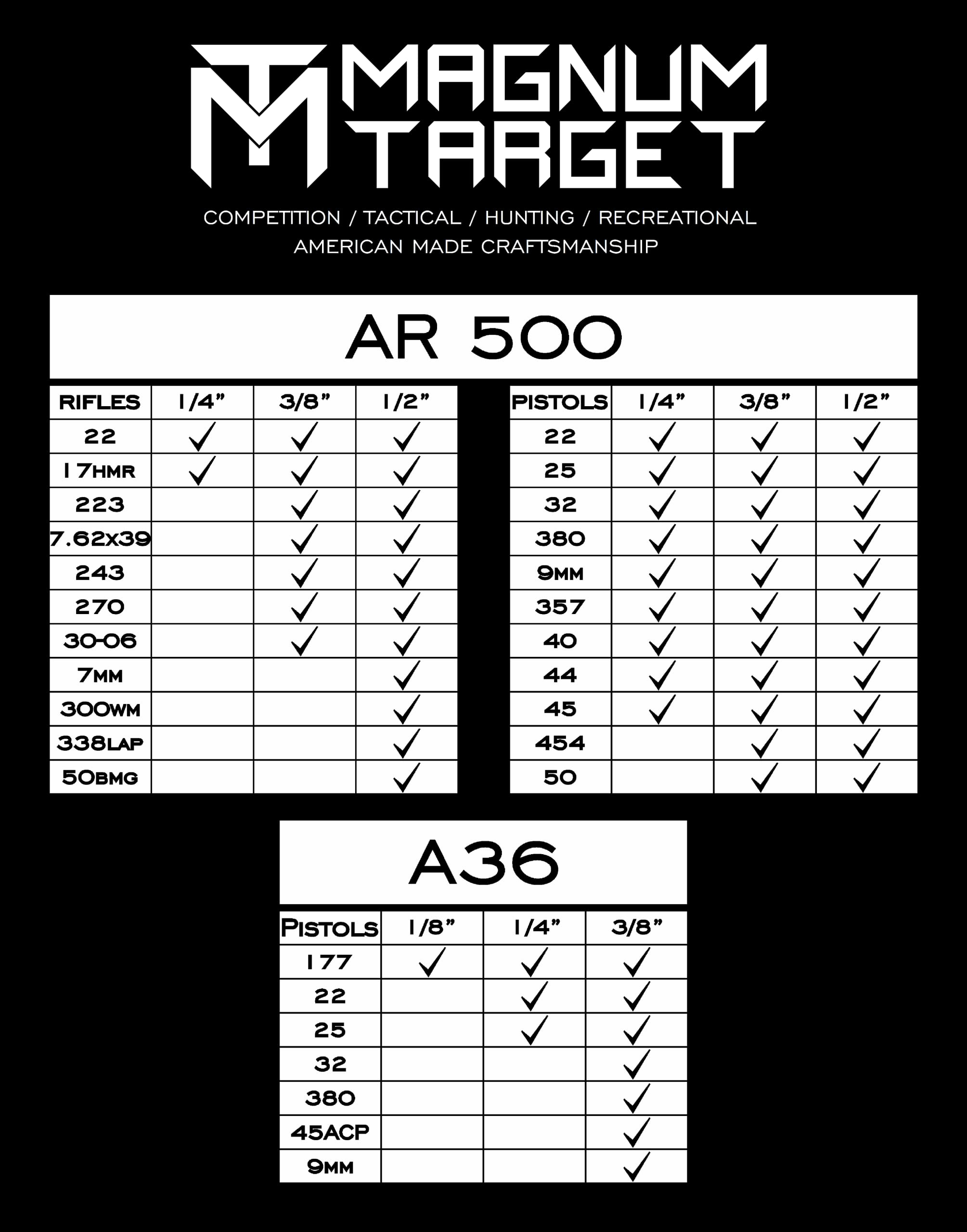 Magnum Target - 8 Inch Pistol Gong Targets with Eared Hanger - 6pc Set of 3/8